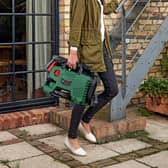 The Bosch EasyAquatak 110 is compact and lightweight, making it easy to carry out for quick outdoor cleaning jobs.
