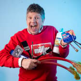 The big artwork was unveiled to celebrate 90s favourite Müller Corner Original Rhubarb Crumble, which is making its way back to supermarket shelves.