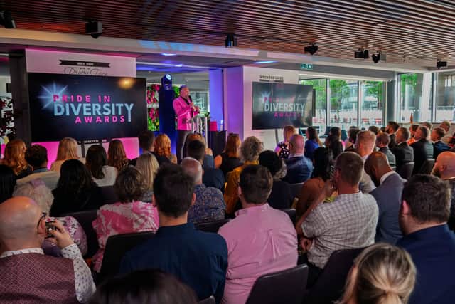 Matt hosting the inaugural Pride in Diversity Awards last year