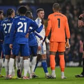 Chelsea players wanted to see Leeds United's equaliser ruled out.