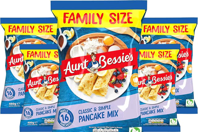Six bags of family-size pancake mix for just £9.60 - that's flipping good value