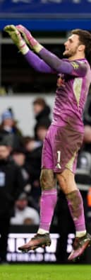 PRAISE: For Leeds United keeper Lucas Perri from the club's fans for his display in the FA Cup triumph at Birmingham City, above.