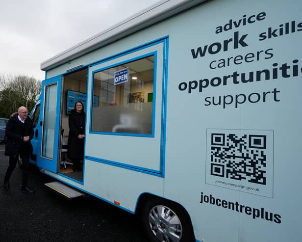 Work and Pensions Secretary Pat McFadden (left) arrives for a visit to a new 'Jobcentre on Wheels'. Wakefield will host one of the nine new vans (Photo: Peter Byrne/PA Wire)