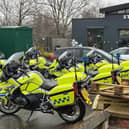 The police escort for Princess Anne on her visit to HMP Leeds