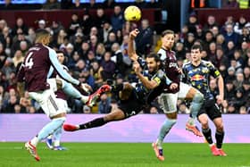 ONLY THING MISSING: A second goal for Leeds United at Aston Villa as Dominic Calvert-Lewin fires in another attempt.