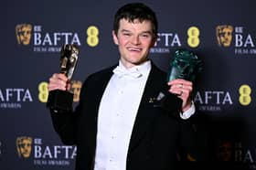 Robert Aramayo with his best leading actor and rising star awards