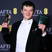 Robert Aramayo with his best leading actor and rising star awards