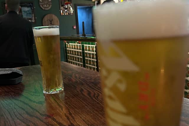 Asahi was the drink of choice.