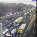 Drivers are warned of huge delays on the M62 westbound on February 25