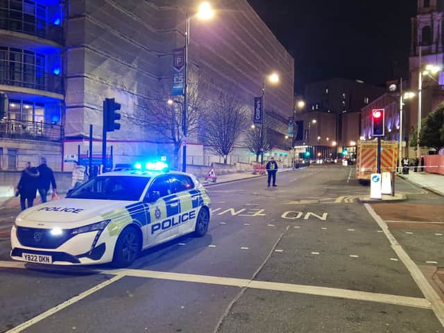 Police have cordoned off Calverley Street in Leeds on Feb 25