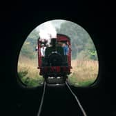 The Miracle steam engine at Middleton Railway approaches a tunnel in September 1997.