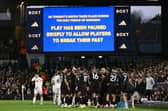 BOOING: During the break for Ramadan as Leeds United took on Manchester City at Elland Road.