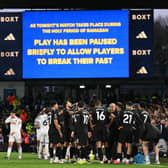 BOOING: During the break for Ramadan as Leeds United took on Manchester City at Elland Road.