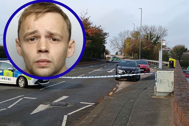 Childe (inset) has admitted killing pensioner Colin Starbuck at a bus stop in Garforth.