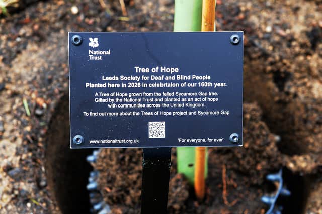 The planting of the tree represents the Leeds Society for Deaf and Blind People's hope for their future as a charity