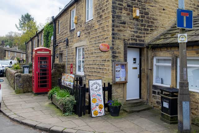 The Post Office and village store in Esholt  in West Yorkshire made famous as the original village used for the TV soap Emmerdale near Leeds and Bradford.