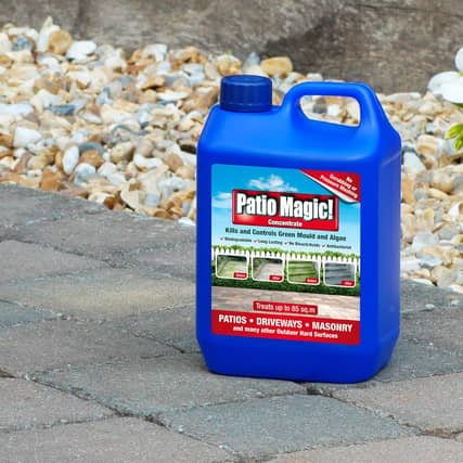 Patio cleaning chemicals are a quick and easy way to wash the grime off your slabs