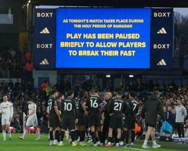 LESSONS: Learned from the Ramadan break during Leeds United's Premier League clash against Manchester City at Elland Road, above.
