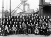 Staff of Broom Pit and Middleton Fireclay (bricks) companies pictured in 1913.