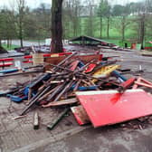 End of an era... all that remains of the fair at Roundhay Park.