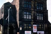 Queen Street Wesleyan Sunday School and Institute Building put up in the 1880s on land in front of the Chapel on Wesley Street, seen here during the last few days of its existence. 