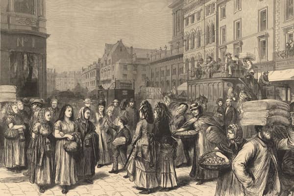Leeds on a market day on September 21, 1872.