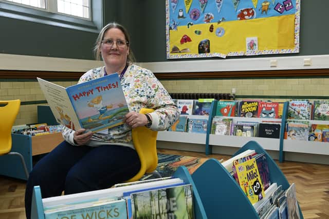Armley Library.Senior Librarian Judith Ramm