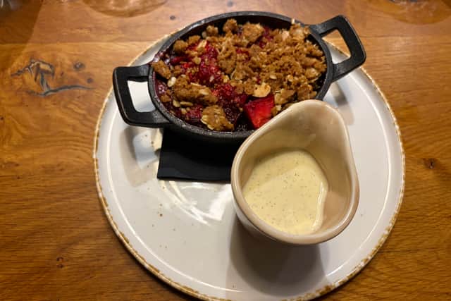 No leftovers with the apple and blackberry crumble
