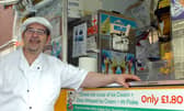 Ice cream seller Johnny Marrocco beside his kiosk on Land's Lane, Leeds, in 2008