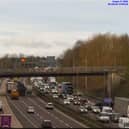 Traffic on the eastbound side of M62 on March 17