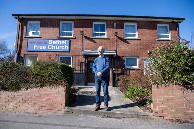 Elder Mike Donoghue at the Bethel Free Church on Fourteenth Avenue in Armley. 
Photograph by Tony Johnson.  17th March 2026