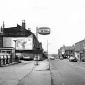 Looking north-west along Domestic Street in  February 1980 towards the railway viaduct in the distance.