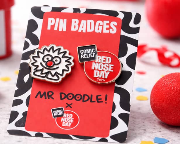 The two badges cost £1.90 for a limited time, and at least £1.50 goes to Comic Relief