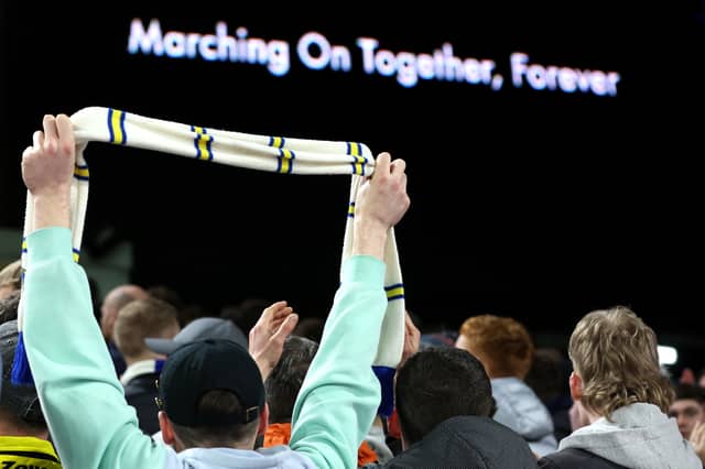 Leeds United fans turned their backs in remembrance of Christopher Loftus and Kevin Speight during last year's game against Hull City.