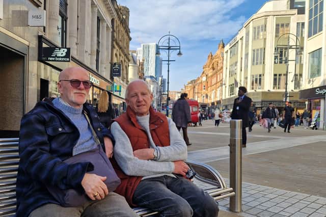 (left) Keith Hargreaves and Robert Salt both welcomed the ban of cyclist and e-bikes on Briggate and other streets in Leeds city centre, saying they are 'dangerous'.