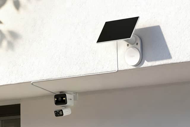 The solar panel will top up the huge battery, even on a cloudy day