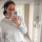 Stacey Solomon has paired an Amazon Essentials sweatshirt and with some matching Amazon Essentials shorts and said the outfit is the 'perfect' spring tracksuit.