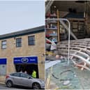 There is extensive damage to the Boots pharmacy in Wetherby 