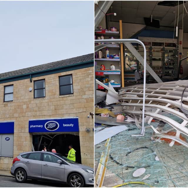 There is extensive damage to the Boots pharmacy in Wetherby