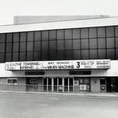 The ABC cinema, Vicar Lane, Leeds, in April 1975, with the films showing including The Towering Inferno