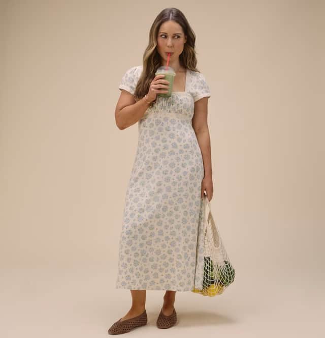 Louise Thompson Floral Bandeau Midi Dress