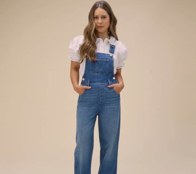 Louise Thompson Mid Blue Denim Straight Leg Dungarees