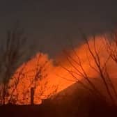 A fire at the former Birkdale High School in Dewsbury on March 25 2026.