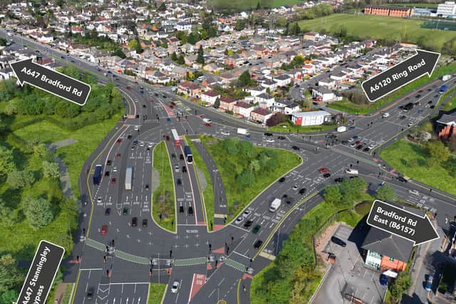 Dawsons Corner aerial visualisation with road names.