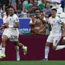 IMPACT: From Leeds United striker Joel Piroe, second right, for Suriname.
