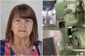 Grandmother-of-eight Angela Morrison lost her middle finger after an incident after her hand came in contact with a large metal rotating disk