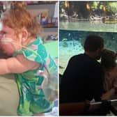 Stephen with Freya, an "amazing" girl who loved the fish at The Deep in Hull