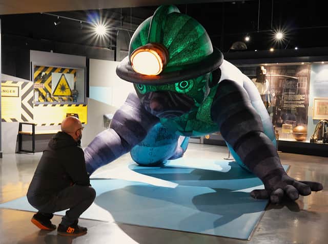 A giant inflatable sculpture featured in Jason and the Coal Mining Adventure