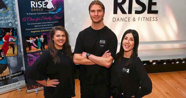 RISE Dance & Fitness studio in Farsley. Pictured from left, Nicola Sowerbutts, Adam Bynert and Rosie Gentile.