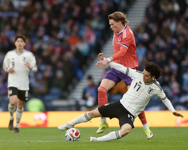 SOLID SHIFT: From Leeds United's Ao Tanaka for Japan.